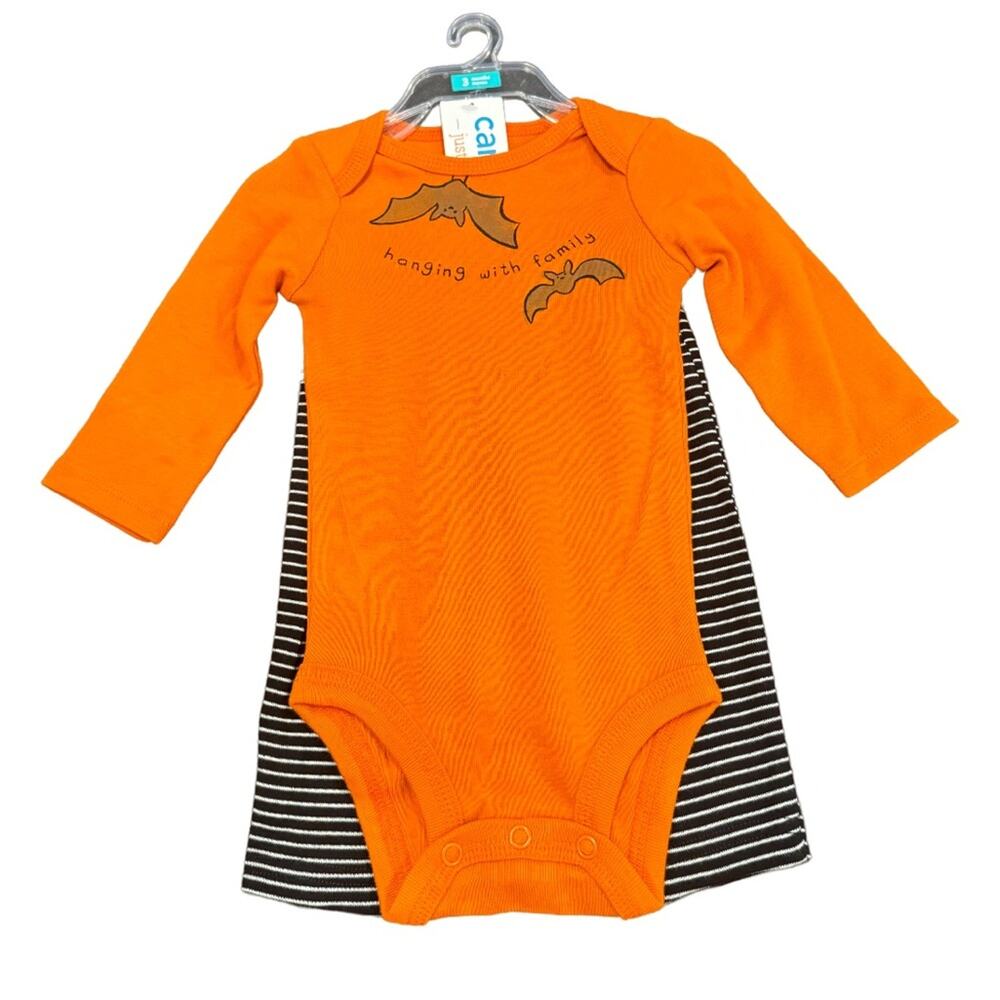 Carter's Just One You Baby Bat Striped Halloween Top and Bottom Set Size 6M